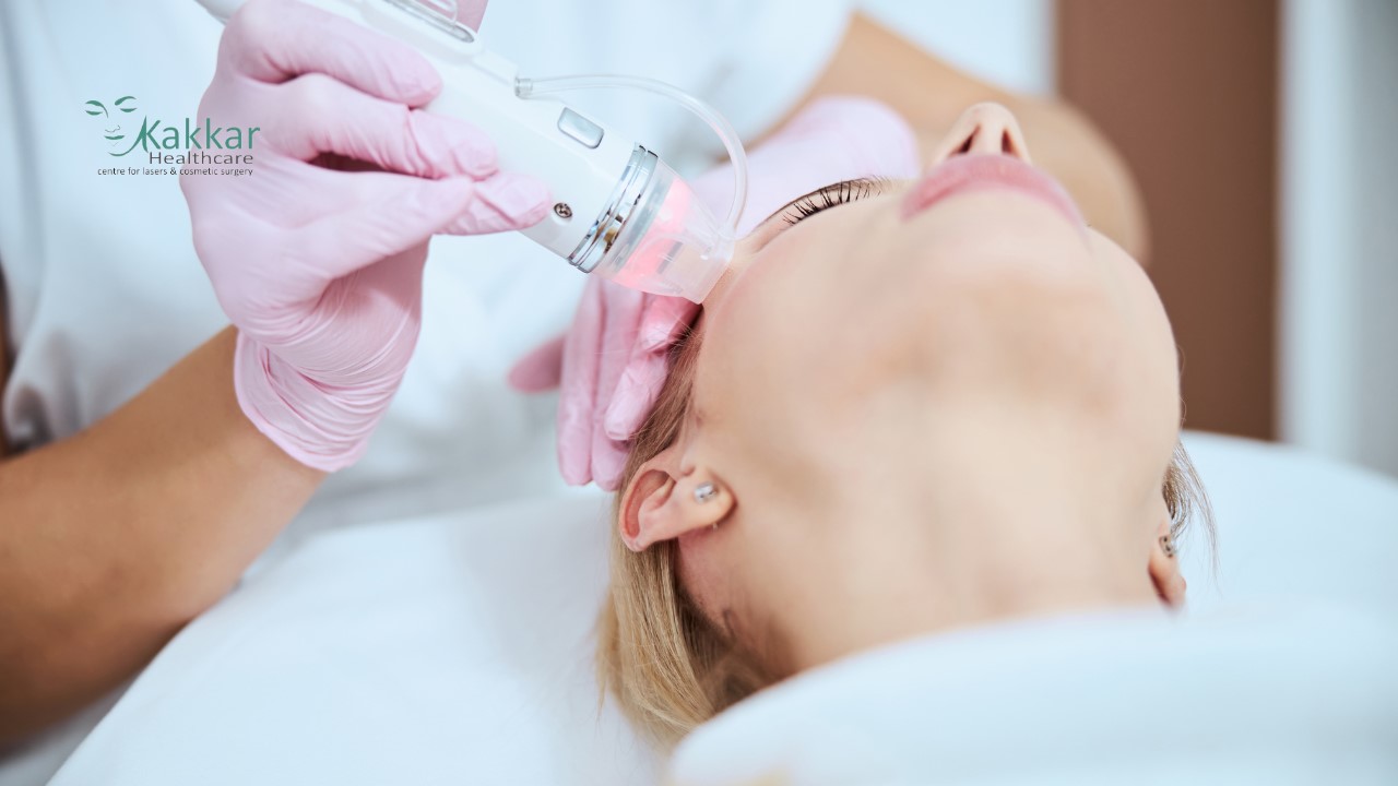 The micro-needling with PRP therapy treatment process at Kakar Healthcare Clinic in Janakpuri, Delhi - Step-by-step procedure for skin rejuvenation and enhancement.